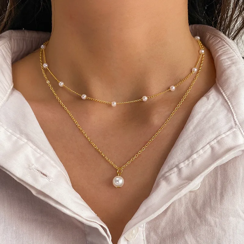 Pearl Layered Necklace – Timeless Minimal Chic