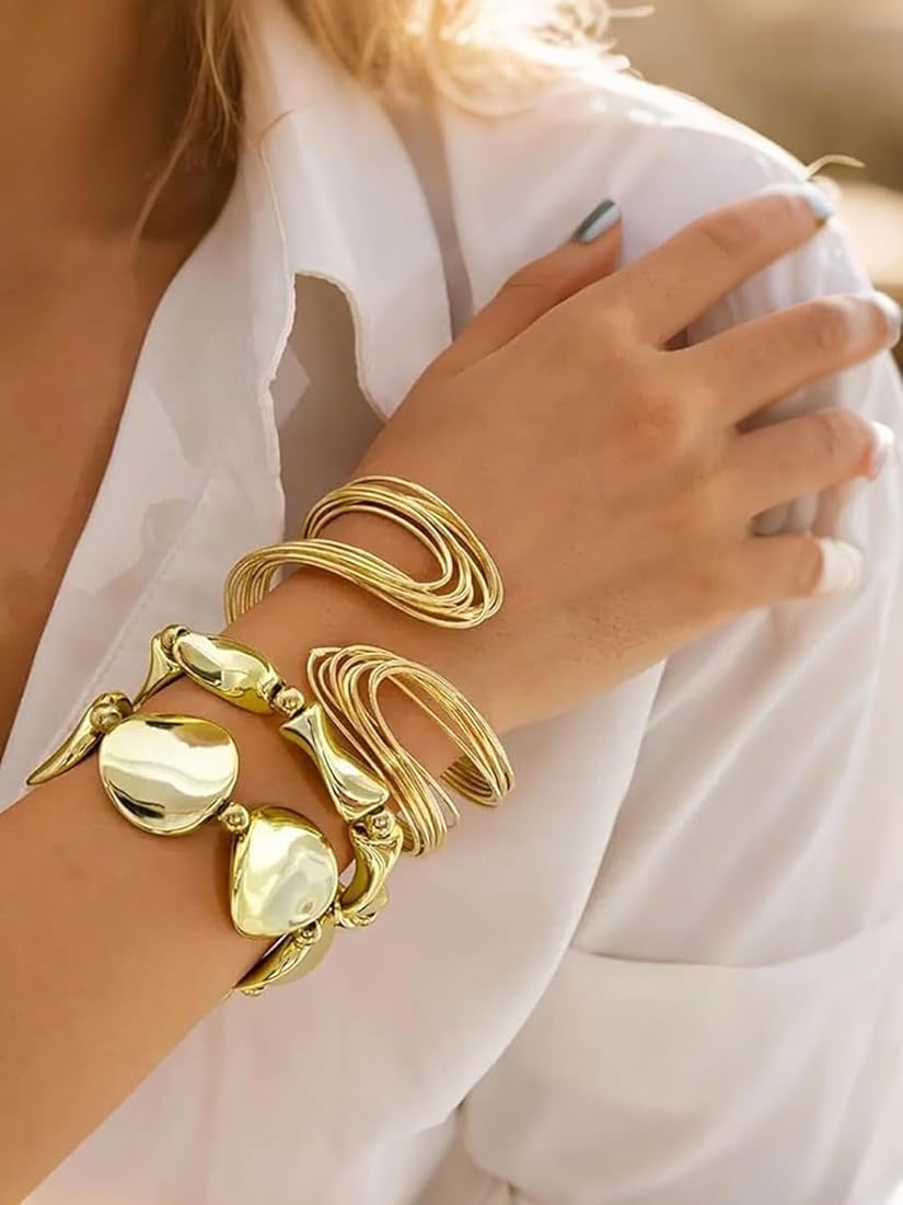 3 Piece Gold Bracelet Set