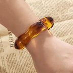 Amber Liquid Resin Cuff Bracelet