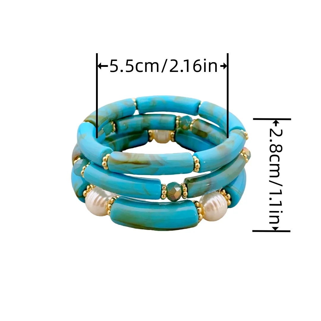 Turquoise & Pearl Bracelet Set (3-Piece)