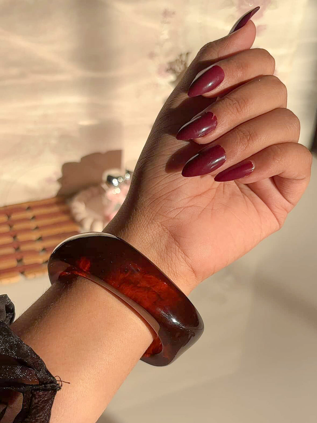 Square Amber Resin Bangle