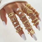 Ultimate 23-Piece Gold Ring Set