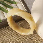 Modern Cream Marbled Resin Bangle