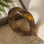 Chunky Sculptural Dark Tortoiseshell Bangle