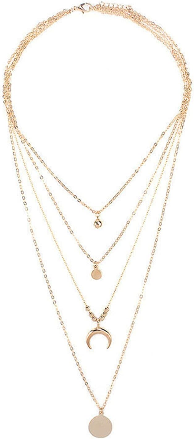 Lunar Charm Layered Necklace Set