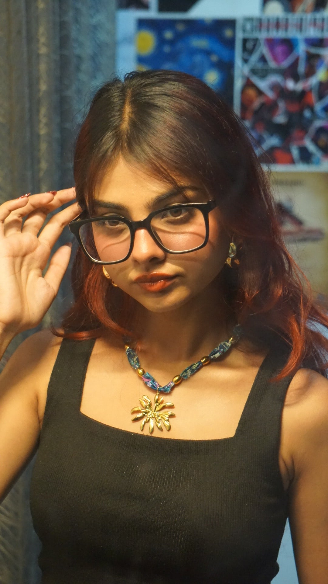 Golden Bloom Scarf Necklace – Boho Luxe Fusion