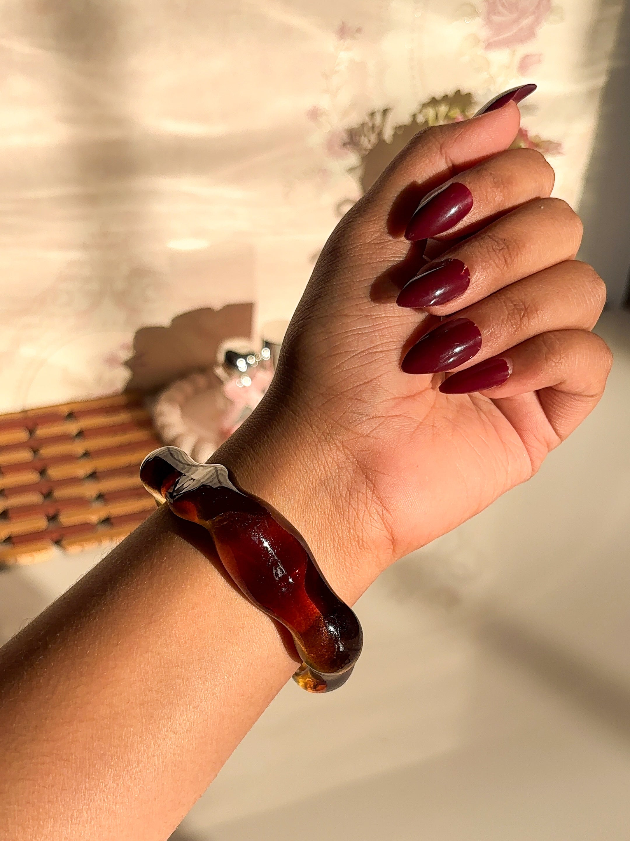 Amber Liquid Resin Cuff Bracelet