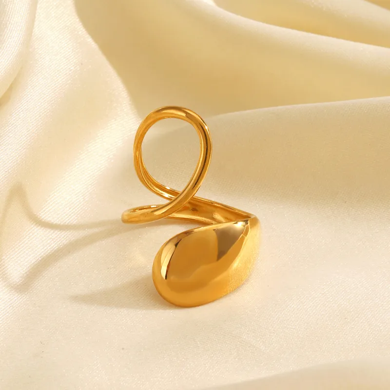 Golden Statment Abstract Ring