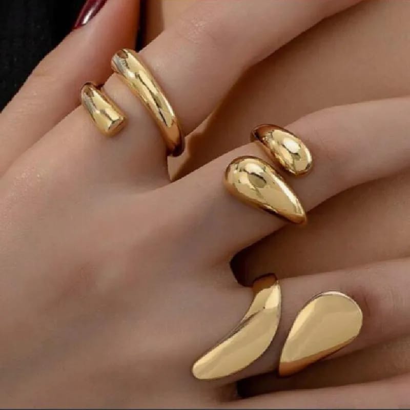 Fluid Gold Ring Set – Stack