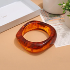 Square Amber Resin Bangle