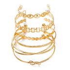 6-Piece Assorted Gold Bangle Stack Set