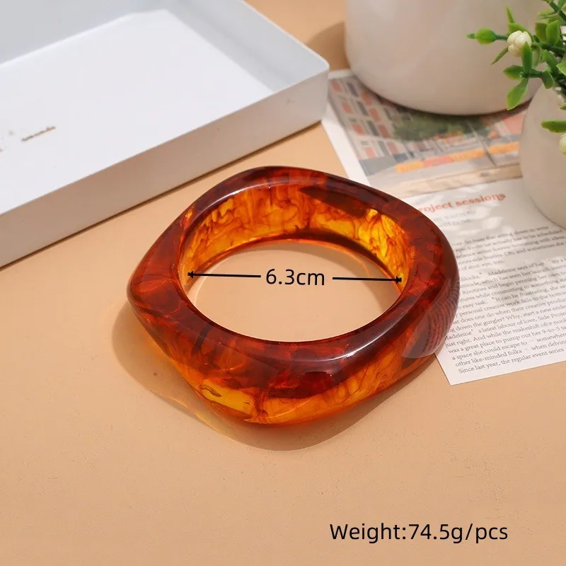 Square Amber Resin Bangle